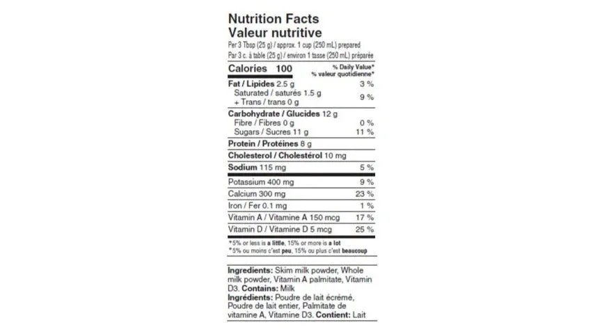 1% Part Skim Milk Powder 12 bags x 500g - Made in Canada