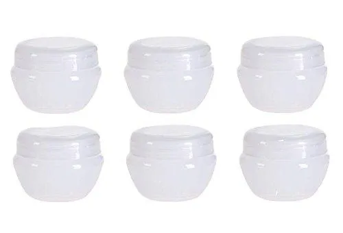 10G 10Gram 10Ml Durable Refillable Travel Cosmetic Sample Containers Plastic Pot Jars Make Up Face Cream Lip Balm Storage Containers Bottles With Internal Leak Proof Lid Transparent (6 Pcs)