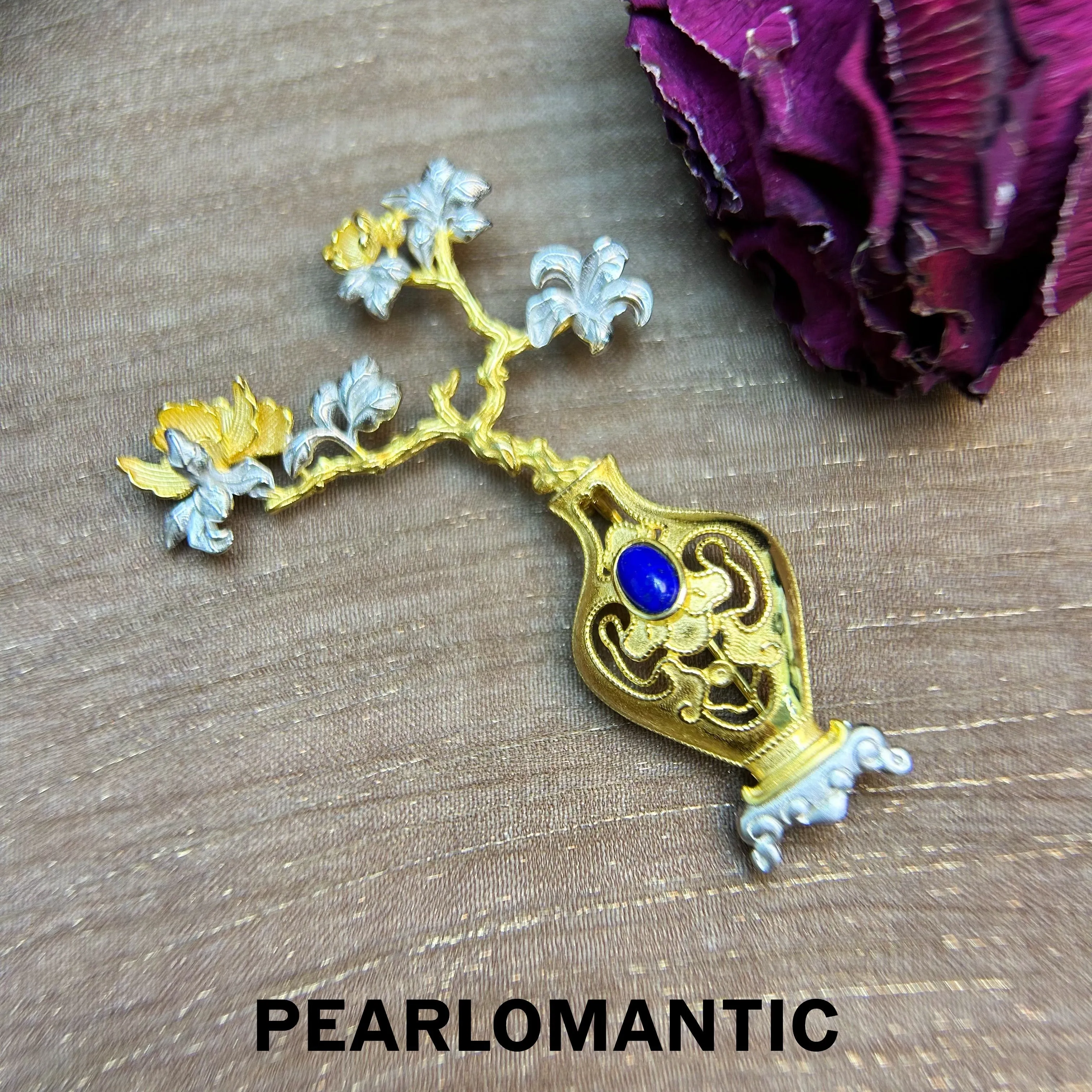 [11-11] Silver w/ Gold Plated Imperial Blossom Brooches