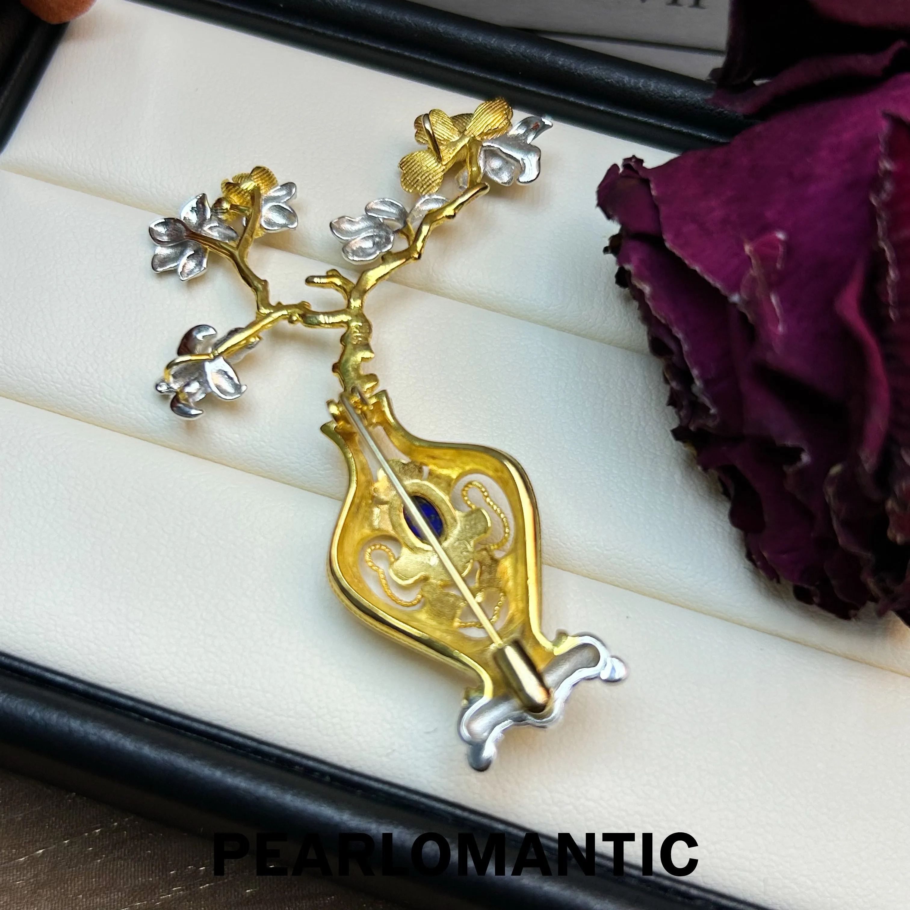 [11-11] Silver w/ Gold Plated Imperial Blossom Brooches