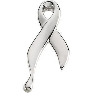 14k White Gold Ribbon of Tears™ Lapel Pin