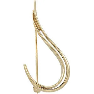 14k Yellow Gold 17x35mm Brooch