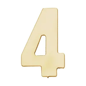 14k Yellow Gold Number "4"