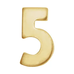 14k Yellow Gold Number "5"
