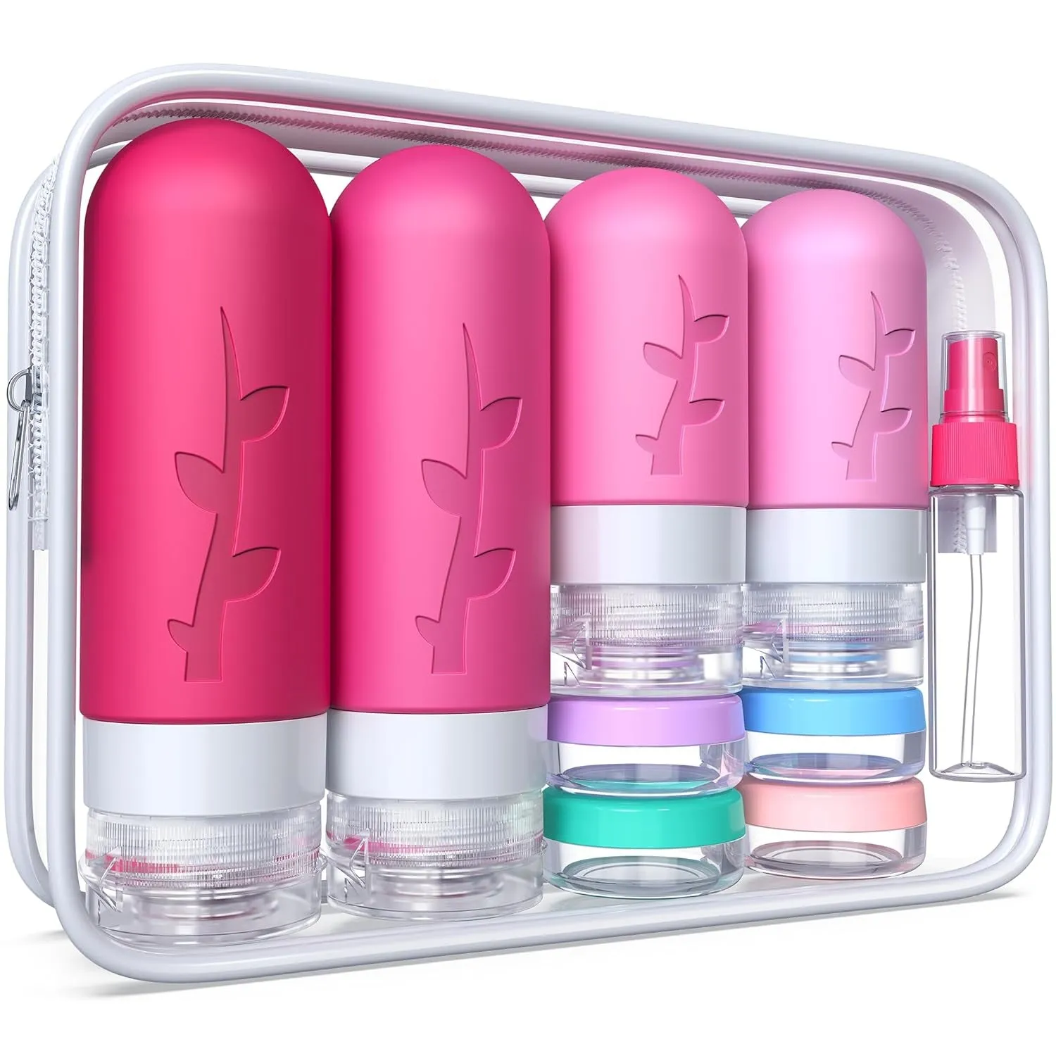 18Pack Travel Bottles for Toiletries,Tsa Approved Silicone Travel Size Containers for Toiletries,Leak Proof Refillable Liqus Shampoo and Conditioner Travel Essentials Toiletry Bottles