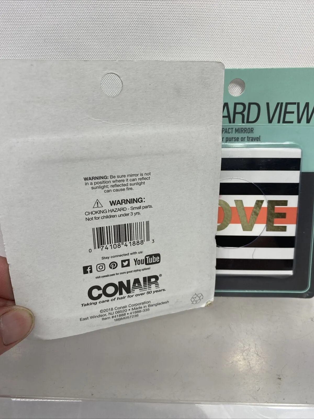 (2) Conair Standard View Compact Mirror Purse Travel Hand Held Hustlin’  Love