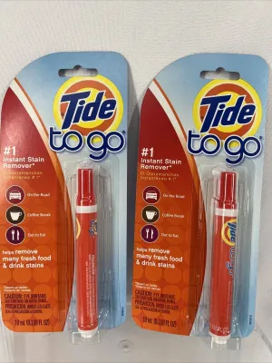 (2) Tide To Go Instant Stain Remover Liquid Pen 10 ml Travel