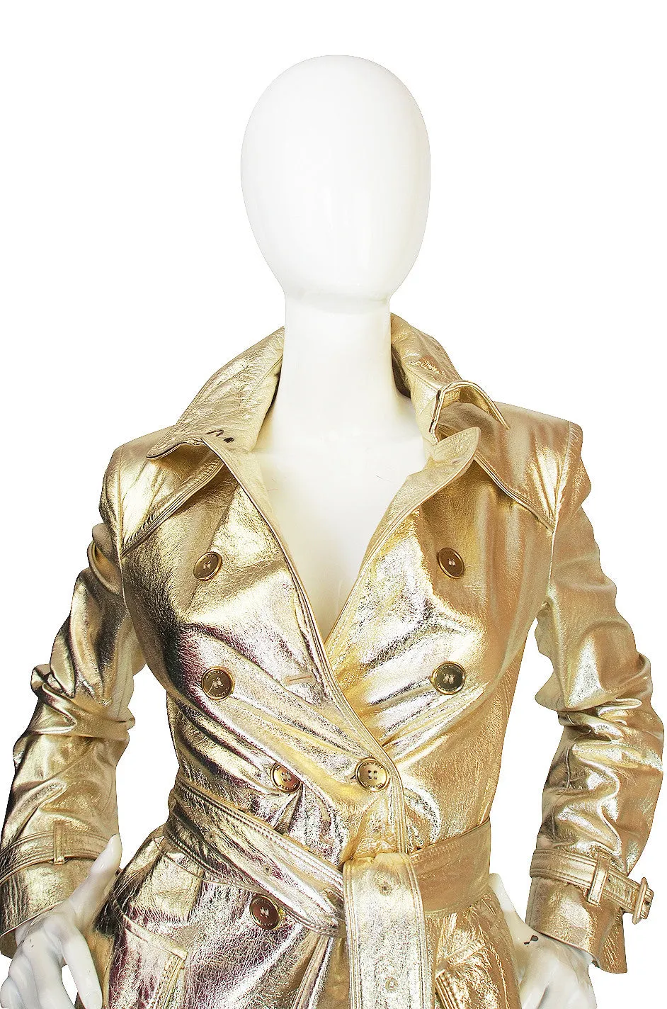 2012 Collection Gold Kid Leather Burberry Trench