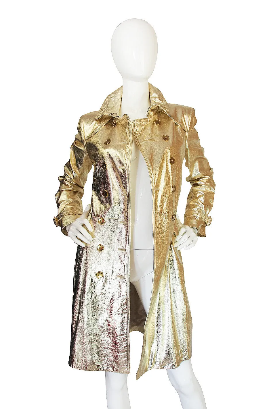 2012 Collection Gold Kid Leather Burberry Trench