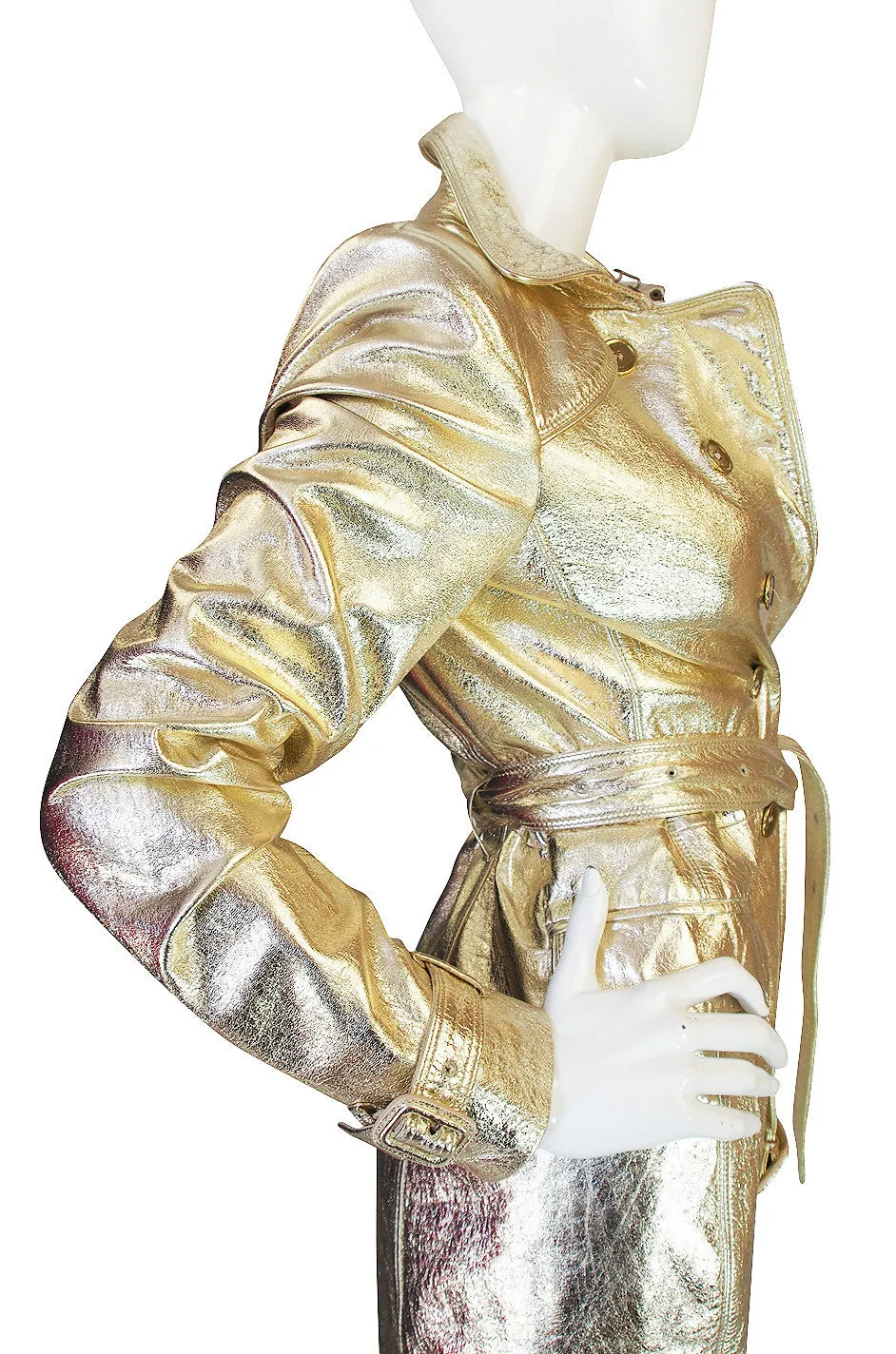 2012 Collection Gold Kid Leather Burberry Trench