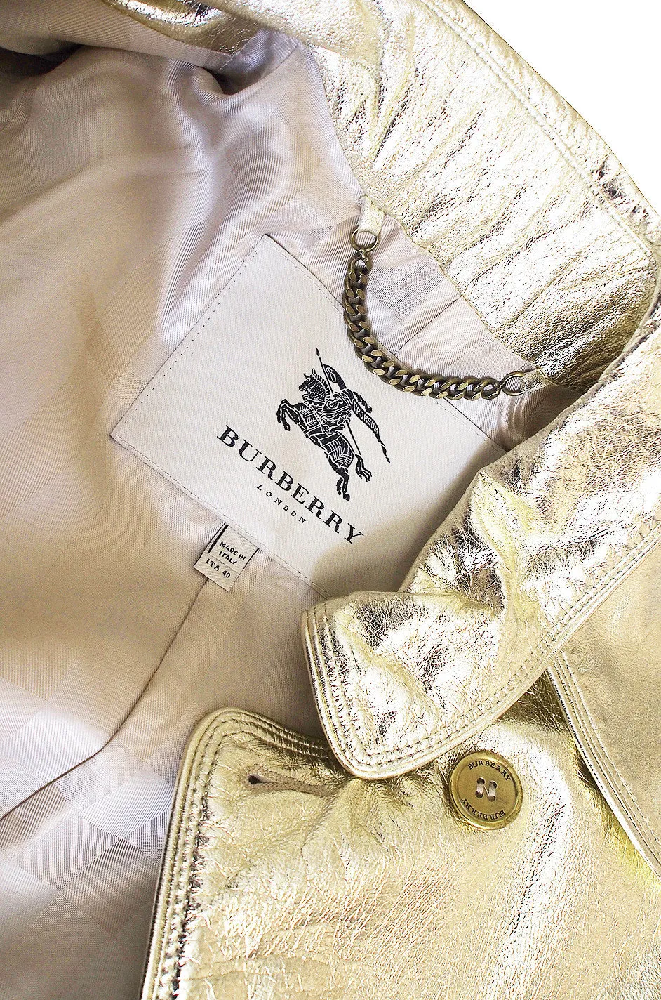 2012 Collection Gold Kid Leather Burberry Trench