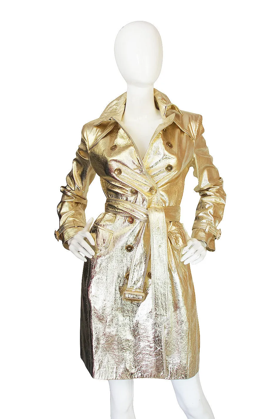 2012 Collection Gold Kid Leather Burberry Trench