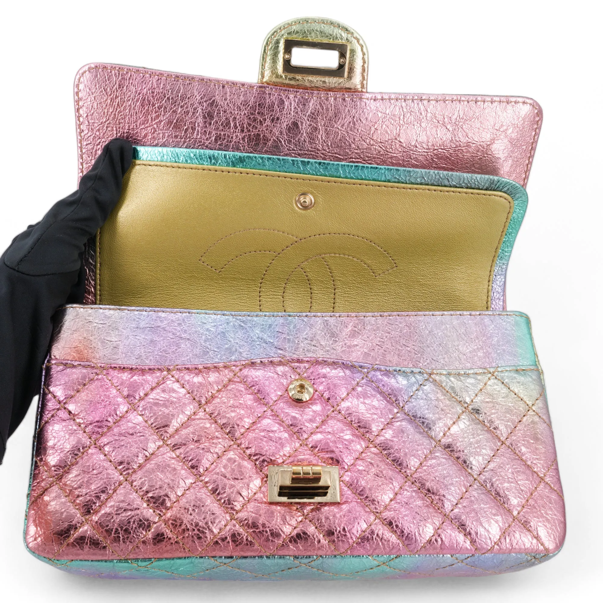 20A Rainbow Metallic 2.55 Reissue Flap Bag Size 225
