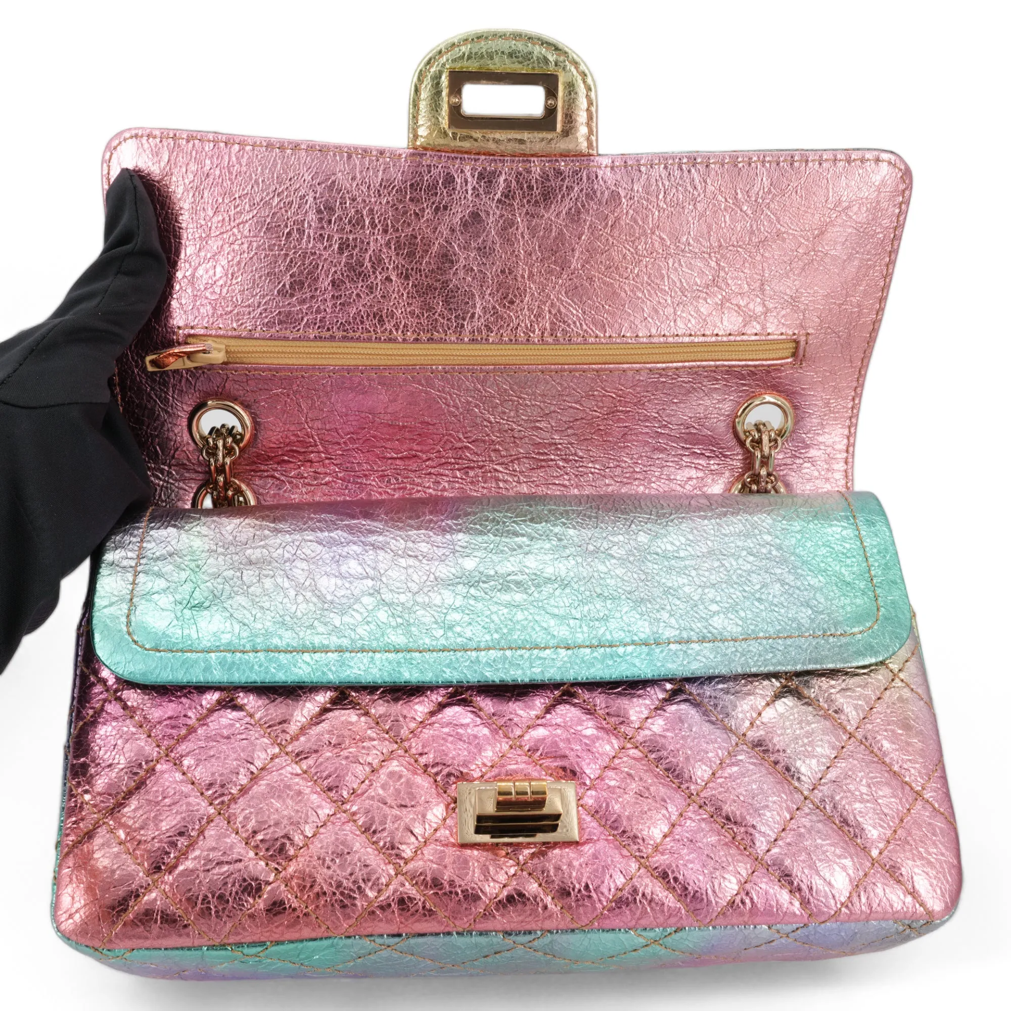 20A Rainbow Metallic 2.55 Reissue Flap Bag Size 225