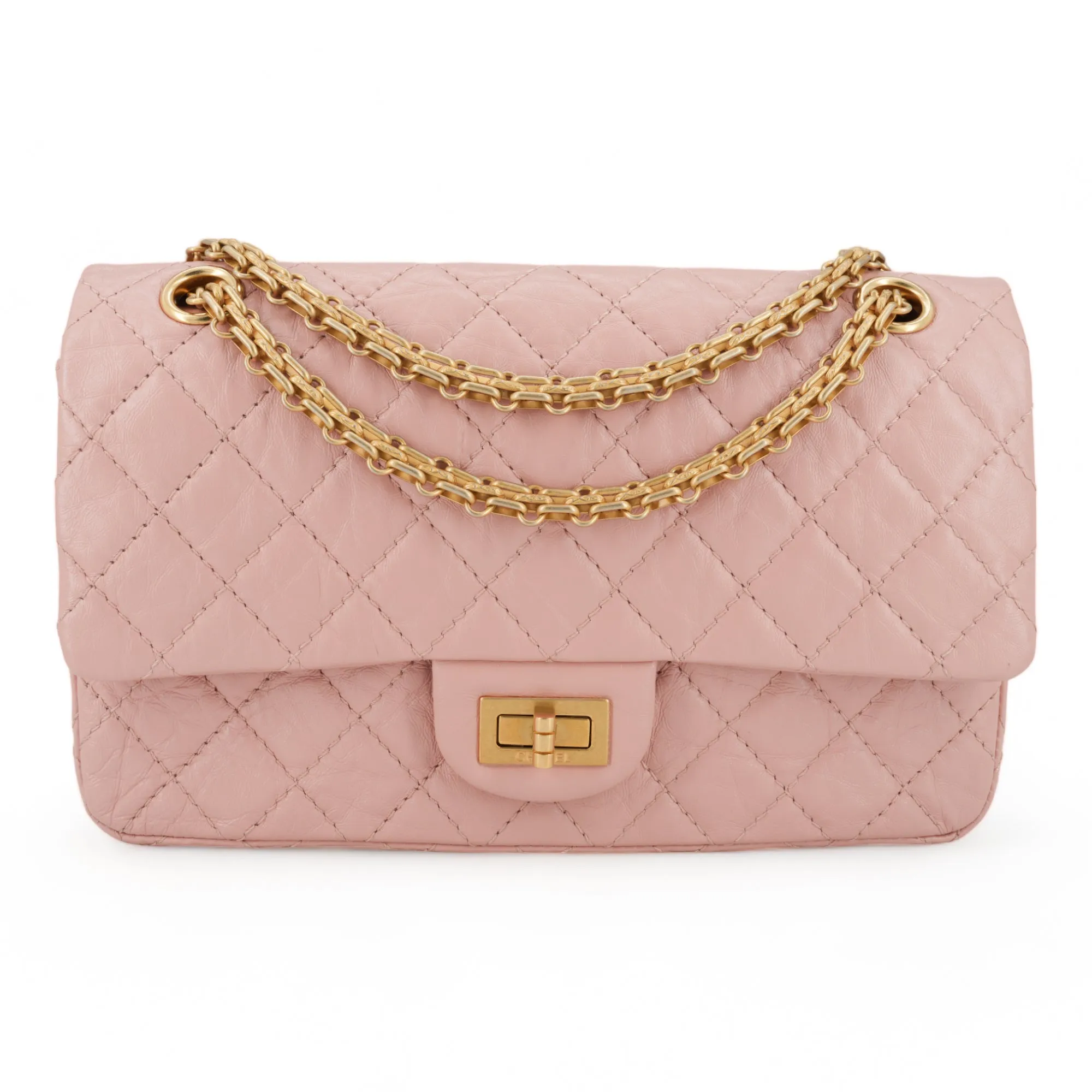 2.55 Reissue Flap Bag Size 225 in 19P Pink Aged Calfskin