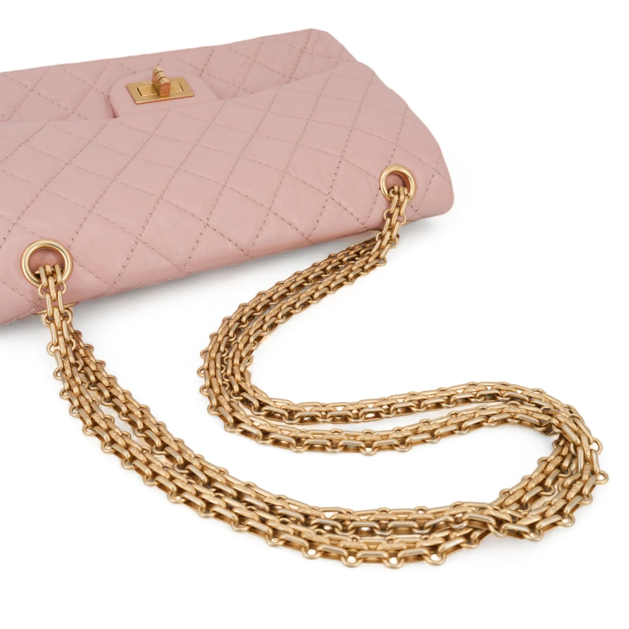 2.55 Reissue Flap Bag Size 225 in 19P Pink Aged Calfskin