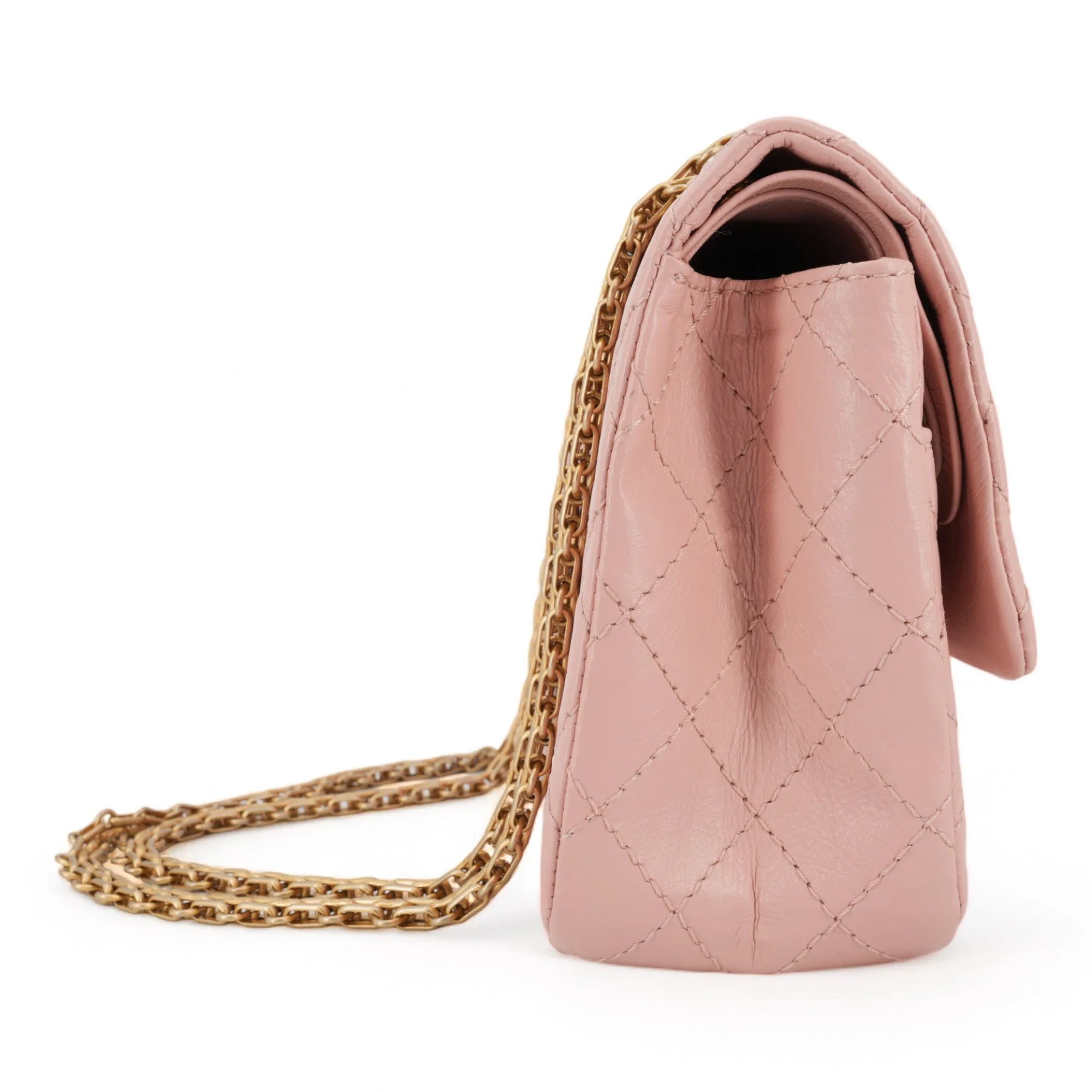 2.55 Reissue Flap Bag Size 225 in 19P Pink Aged Calfskin