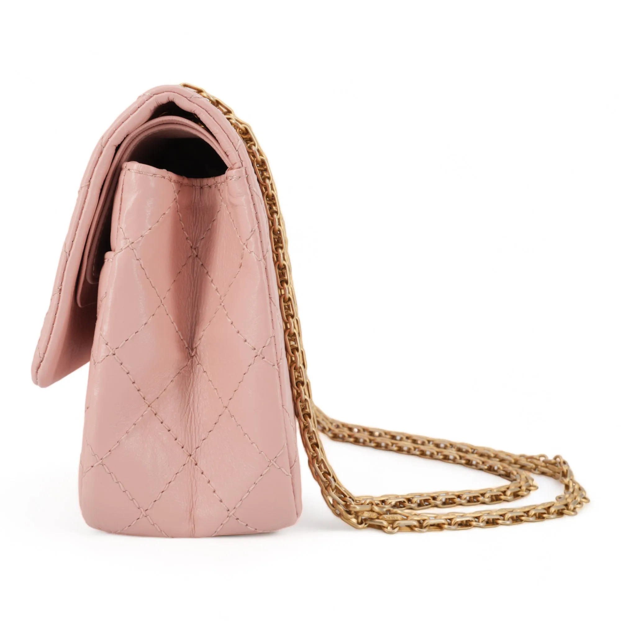 2.55 Reissue Flap Bag Size 225 in 19P Pink Aged Calfskin