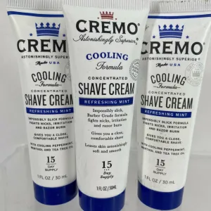(3) Cremo Concentrated Shave Creme Refreshing Mint Men 1oz Travel Gift Set