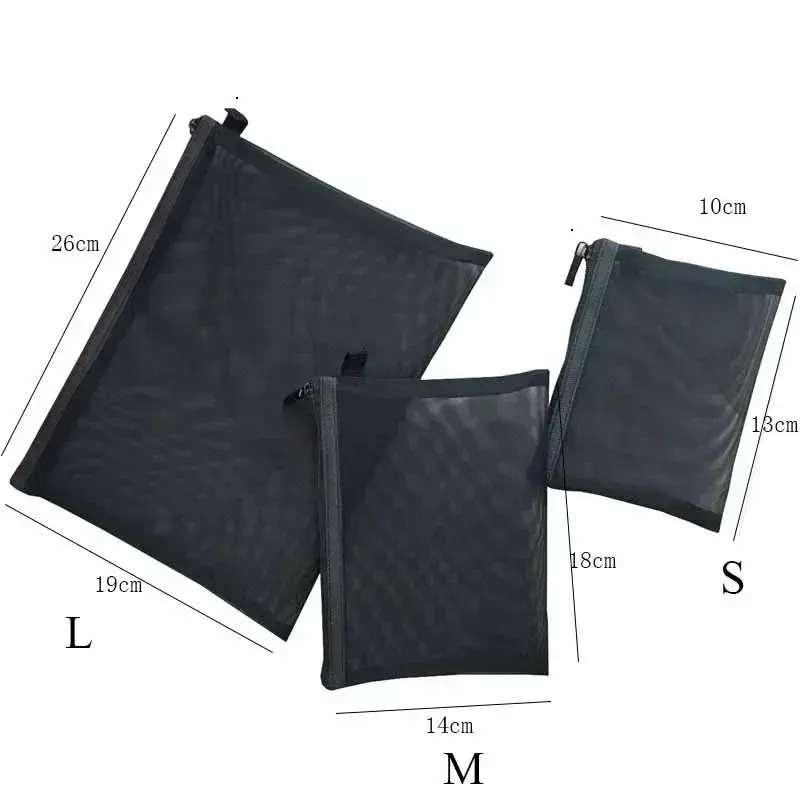 3-in-1 Mesh Transparent Cosmetic Pouch Bags
