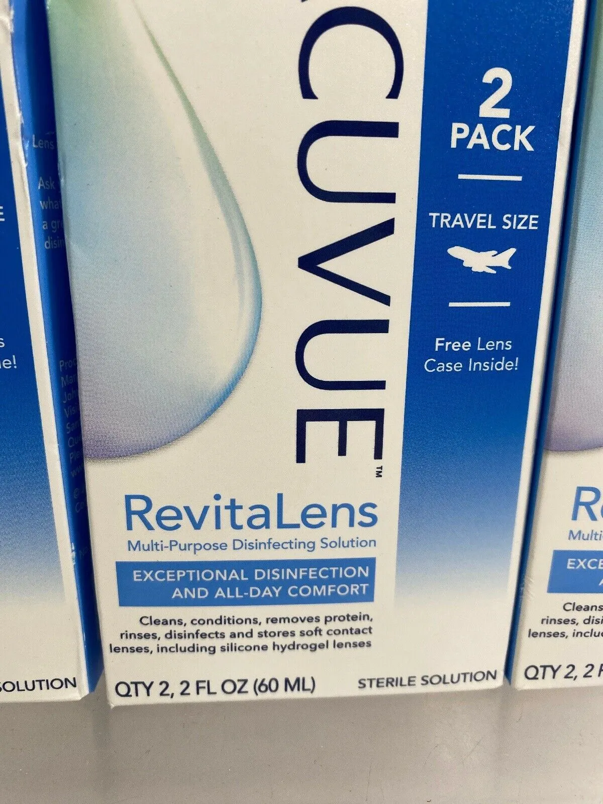 (3) RevitaLens Multi-Purpose Disinfecting Solution Travel Pack Case 2x 2oz 3/21