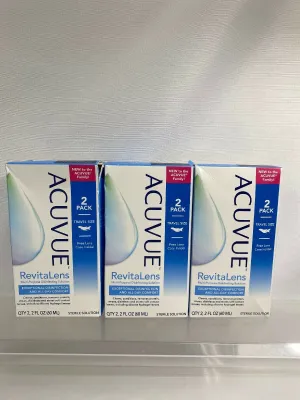 (3) RevitaLens Multi-Purpose Disinfecting Solution Travel Pack Case 2x 2oz 3/21