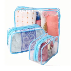 3pcs Transparent Cosmetic PVC Bag