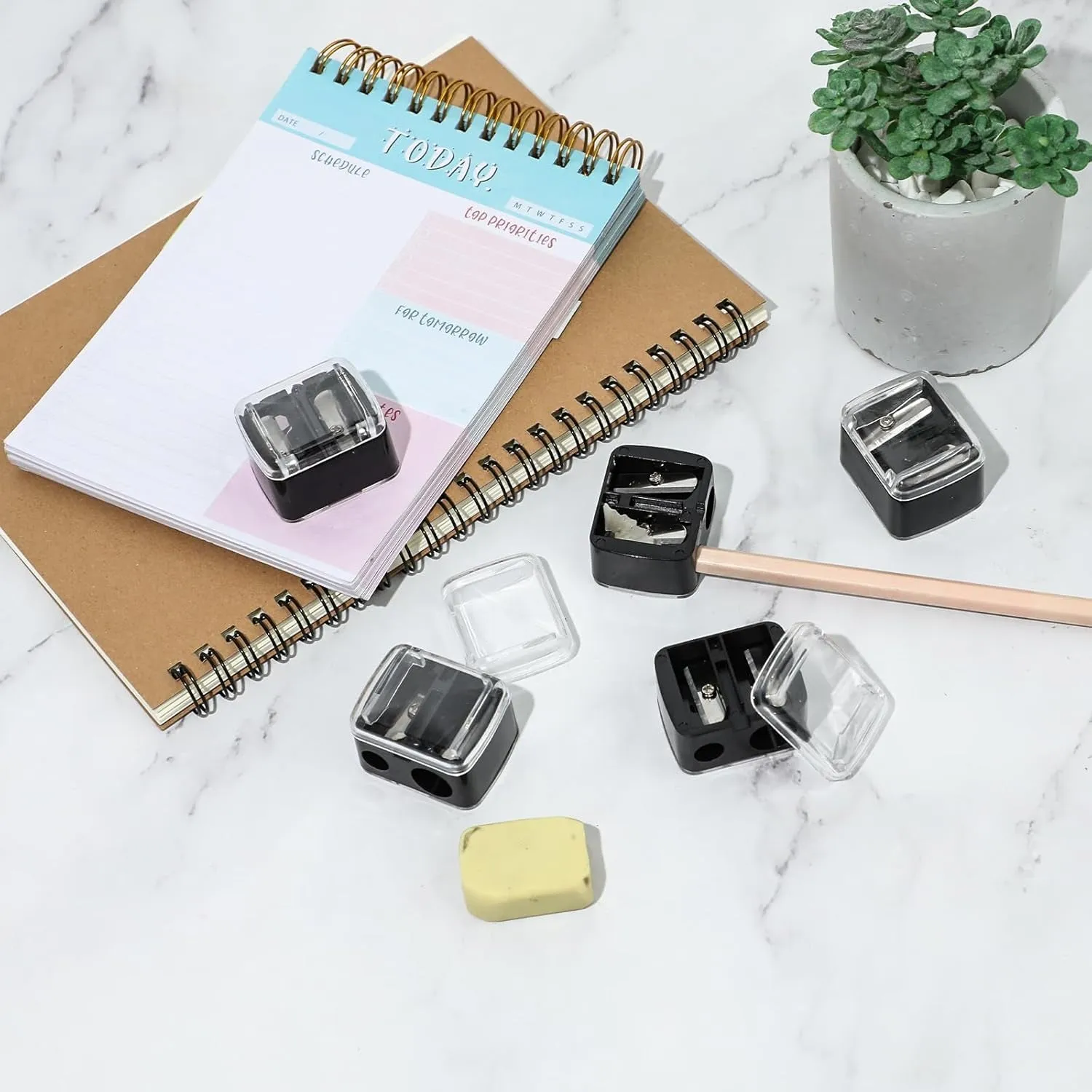 5 Pcs Cosmetic Pencil Sharpener, Eyeliner Sharpener Makeup Sharpener Small Lip Pencil Sharpener Manual Cosmetic Pencil Sharpener for Eyeliner Lip Liner Pencils (Black)