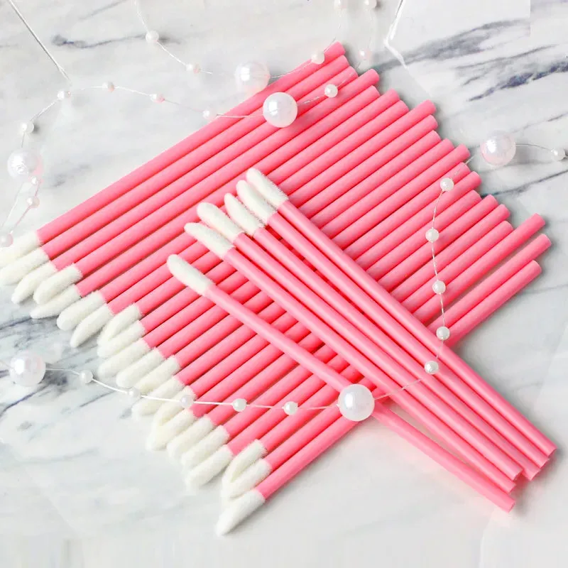 50-Piece Disposable Lip Brush Eyelash Makeup Brushes Mascara Applicator Lipstick Wand Set Cosmetic Makeup Tools