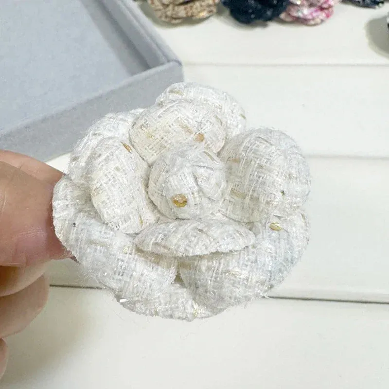 6CM High-end Fabric Camellia Flower Brooch