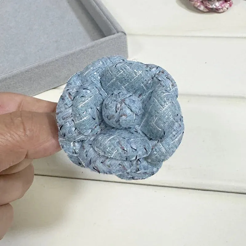 6CM High-end Fabric Camellia Flower Brooch