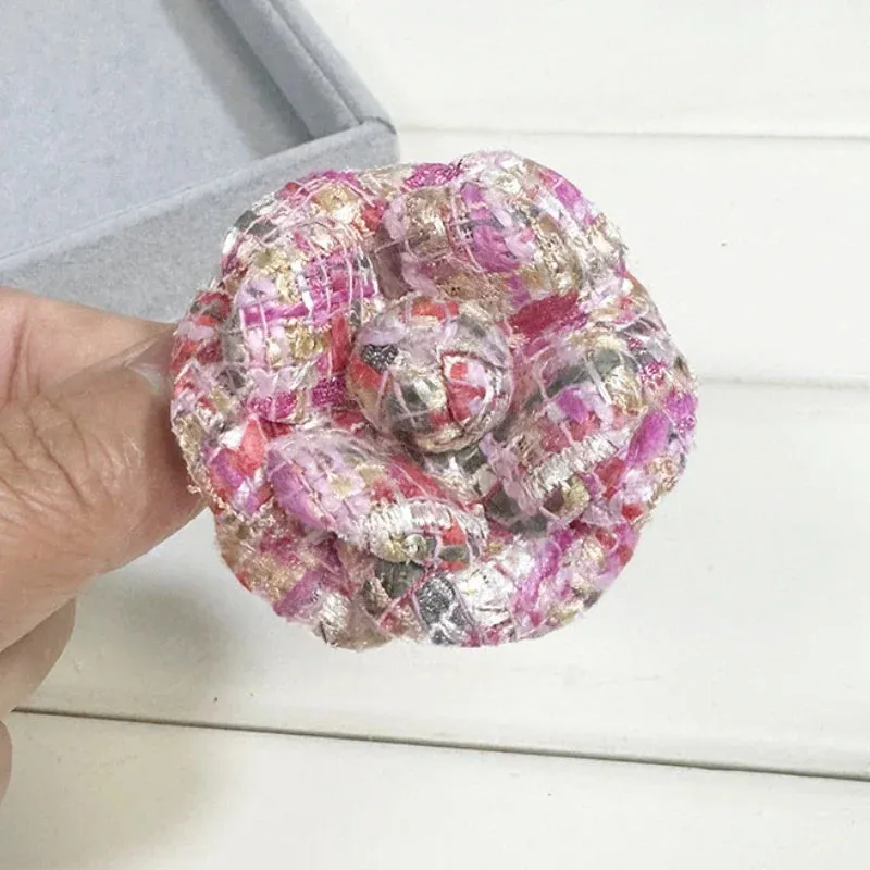 6CM High-end Fabric Camellia Flower Brooch