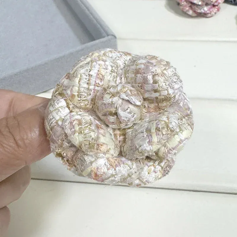 6CM High-end Fabric Camellia Flower Brooch