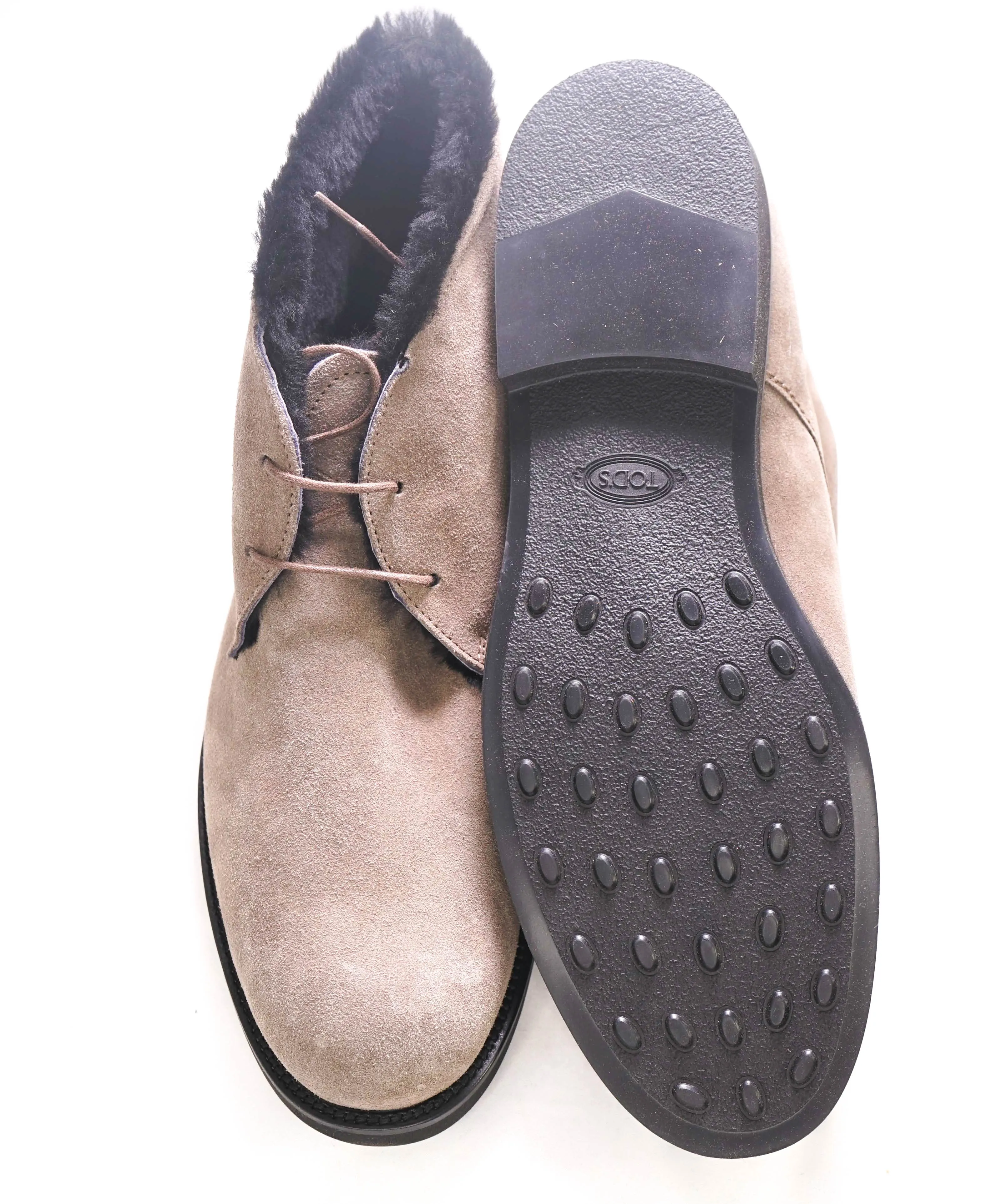 $850 TOD’S - "GENUINE LAMB FUR LINED" Suede Chukka Boot - 12.5 US (11.5 T)