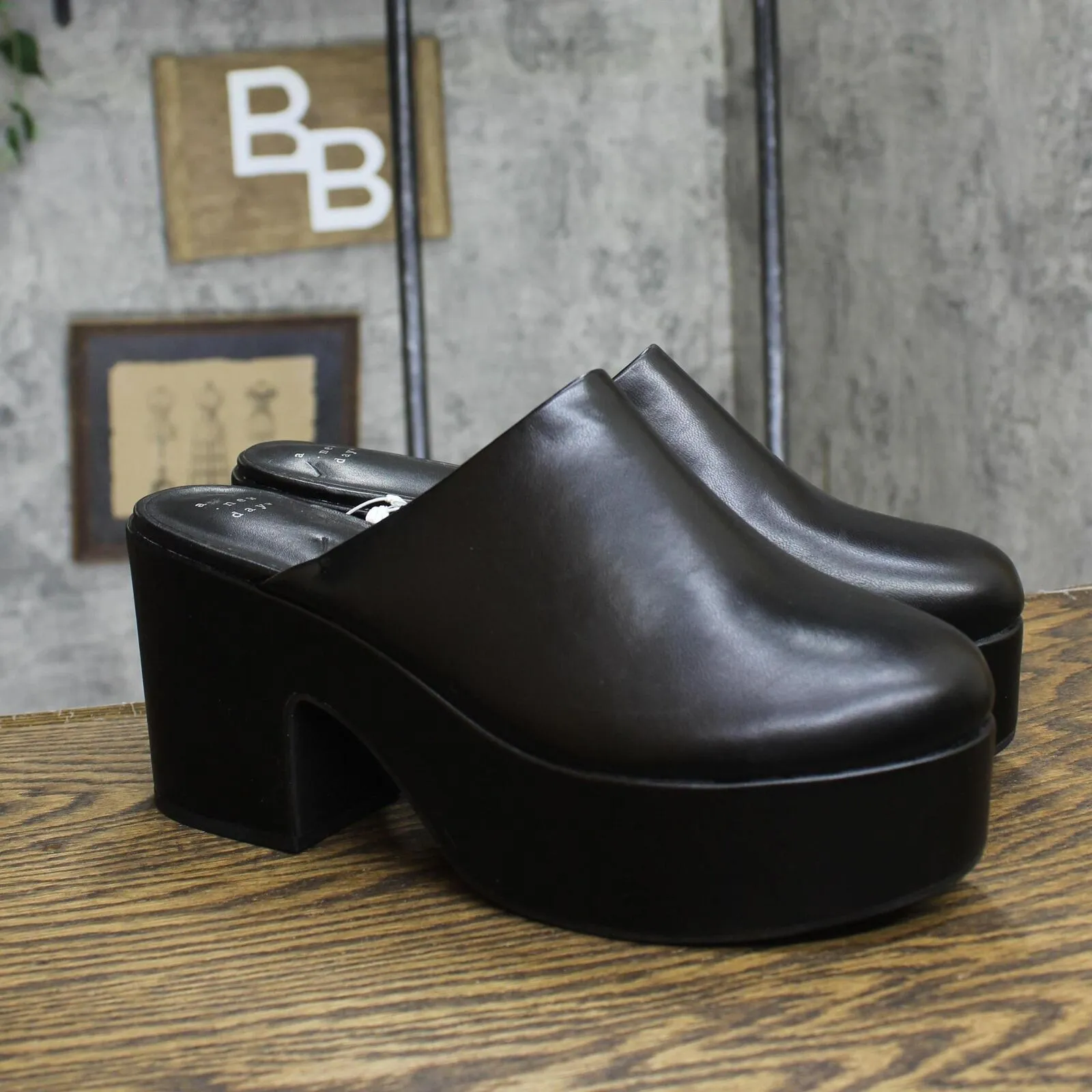 A New Day Womens Cheyenne Platform Clog Heels 87931448 Black 11M
