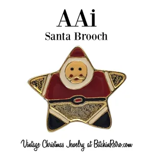 AAi Vintage Star Santa Brooch