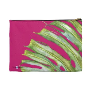 Accessory Bag: Monstera Leaf - Pink