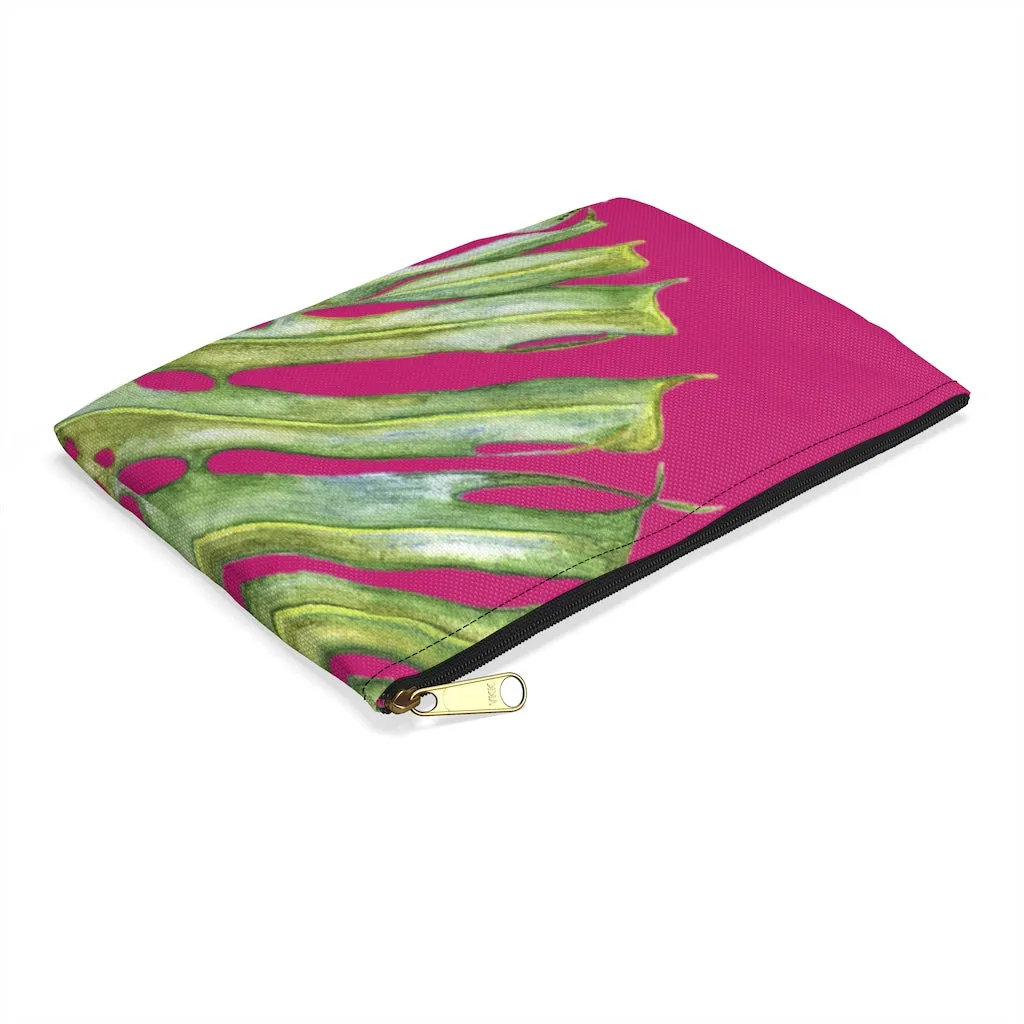 Accessory Bag: Monstera Leaf - Pink