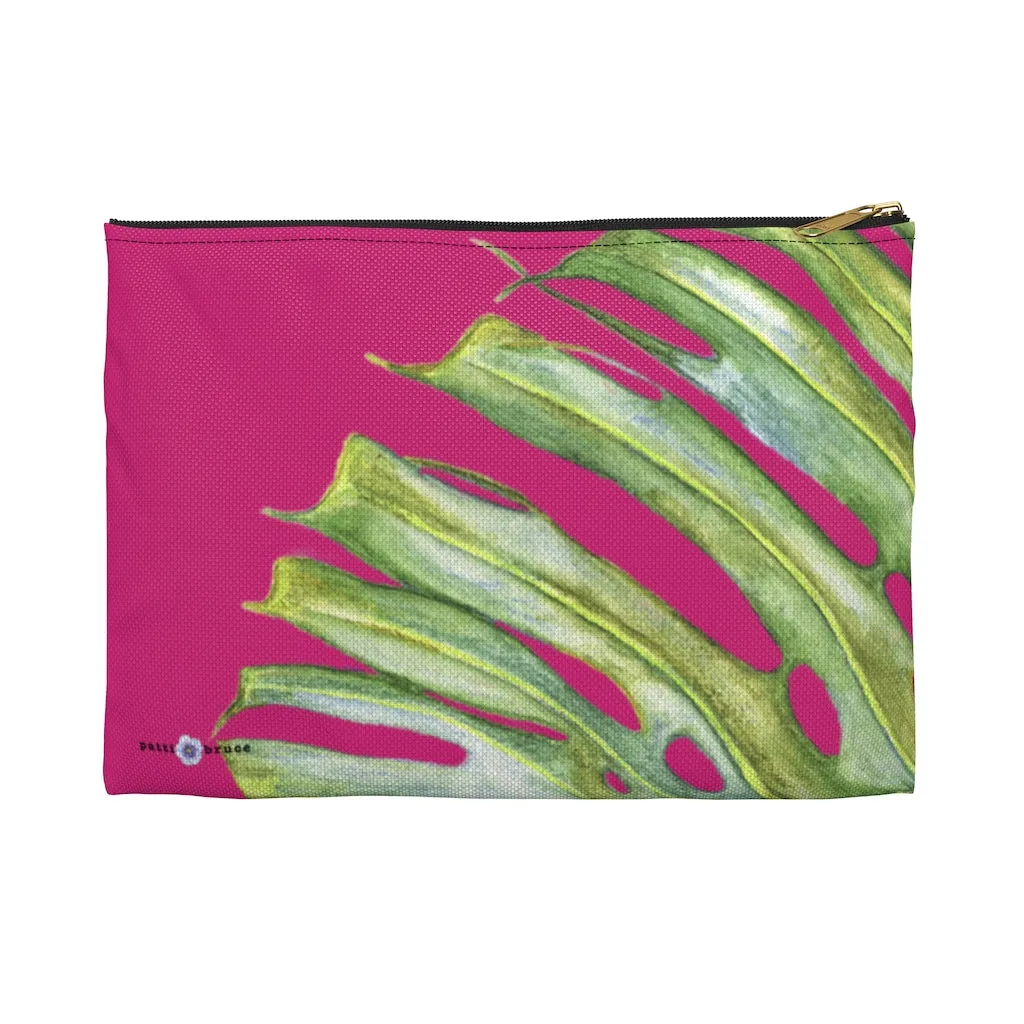 Accessory Bag: Monstera Leaf - Pink