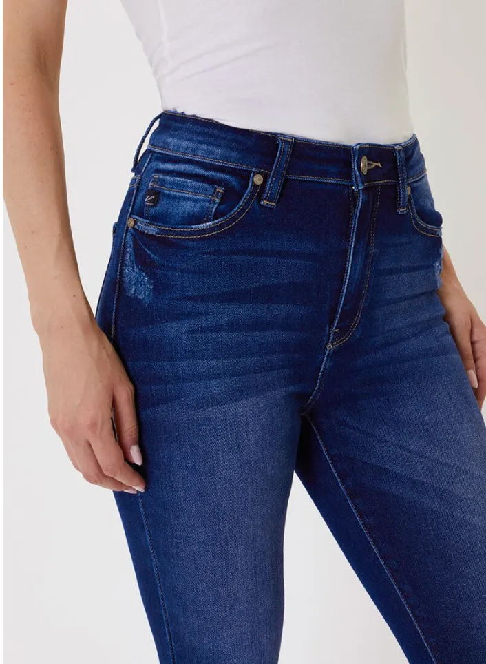 Adrian High Rise Fray Hem Ankle Skinny Jeans
