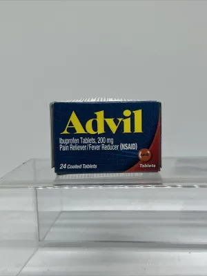 Advil Pain Reliever Fever Reducer 24 Coated Tablets Travel Purse 12/25