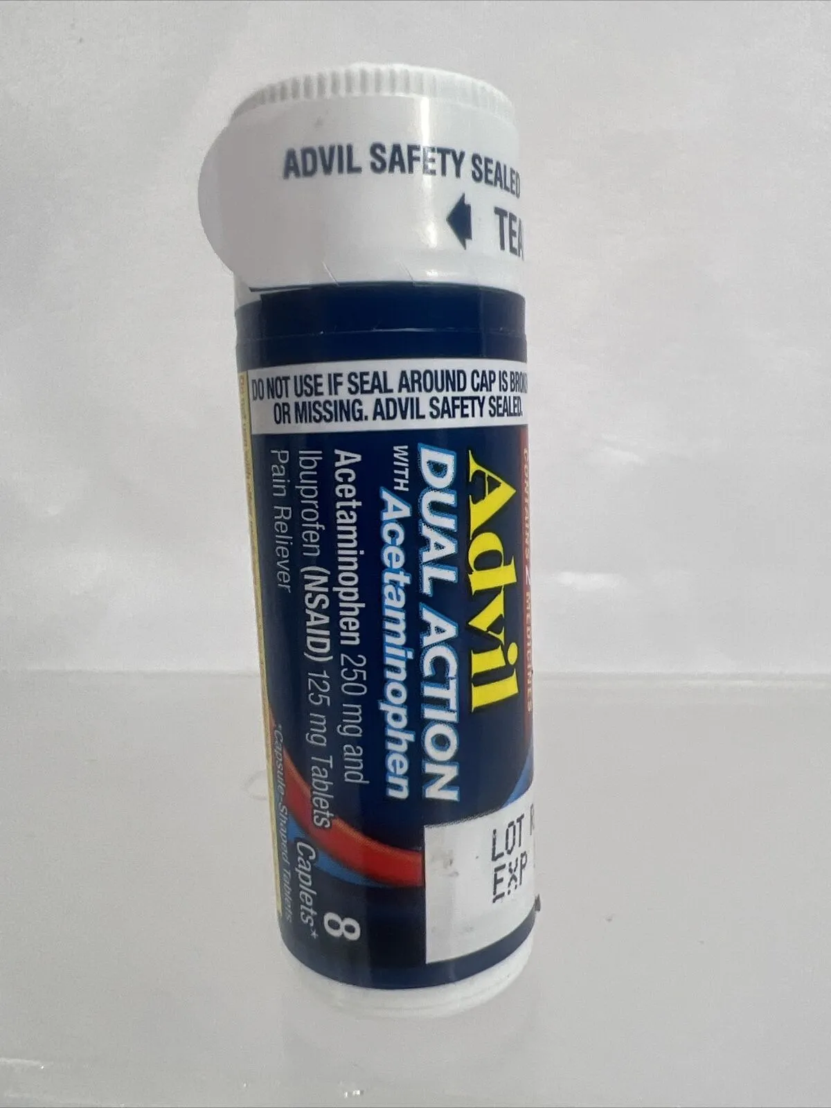 Advil Pain Reliever Fever Reducer 8 Coated Tablets Travel Purse 11/25