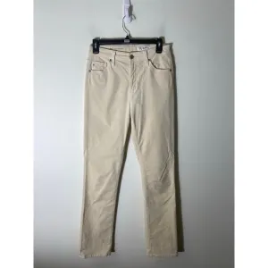 AG Mari High Rise Slim Straight Cream Velvet Denim Sz 27
