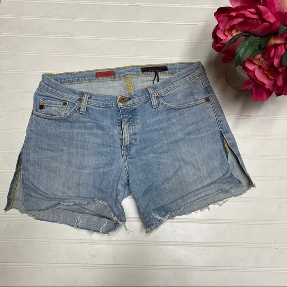 AG The Angel Jean Shorts Side Opening Light Denim