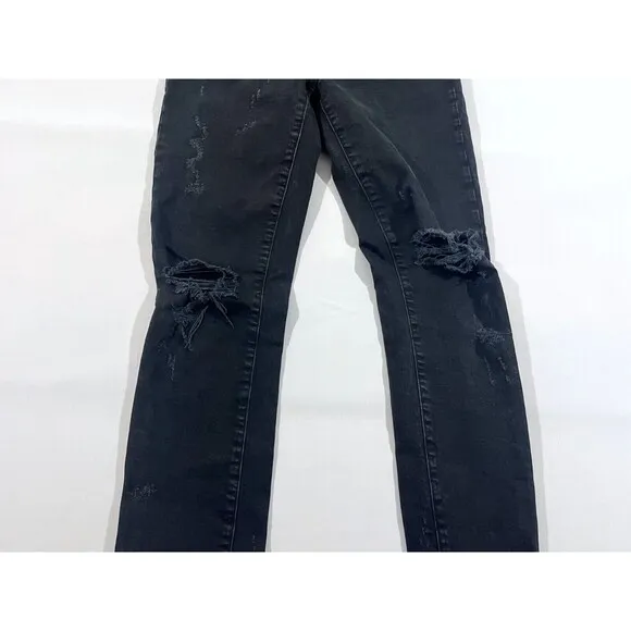 AGOLDE Feel Good Sophie High Rise Crop Distressed Dark Wash Denim Jeans Sz 25
