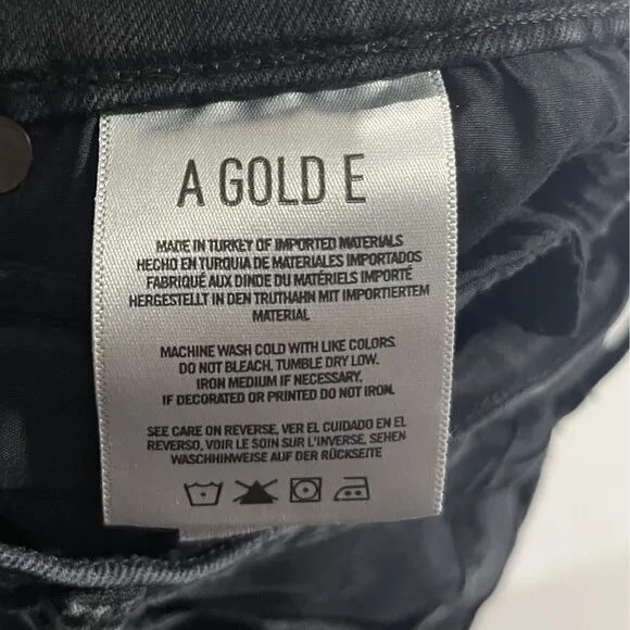 AGOLDE Feel Good Sophie High Rise Crop Distressed Dark Wash Denim Jeans Sz 25