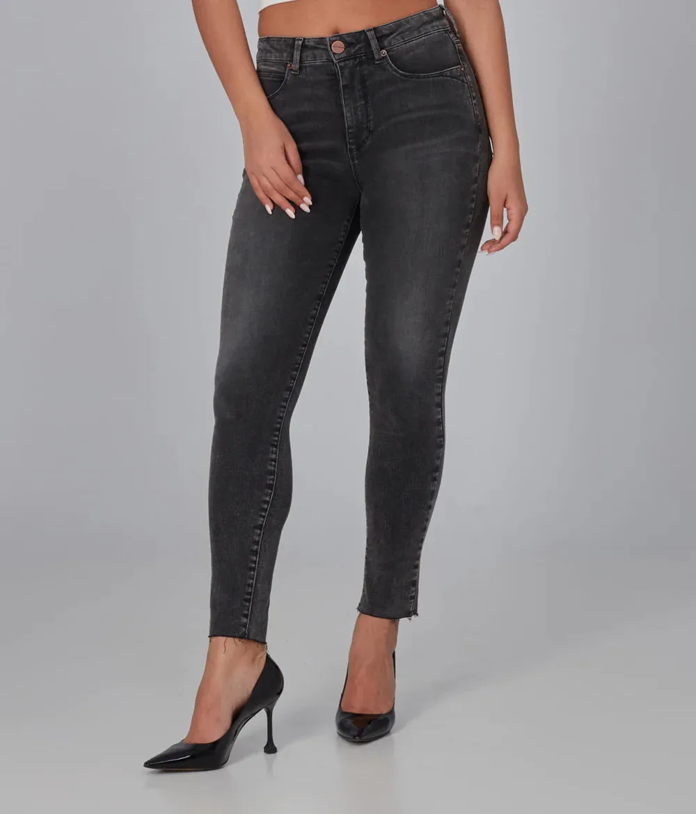 alexa high rise skinny jean in smokey gray