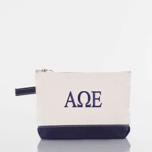 Alpha Omega Epsilon Canvas Cosmetic Bag