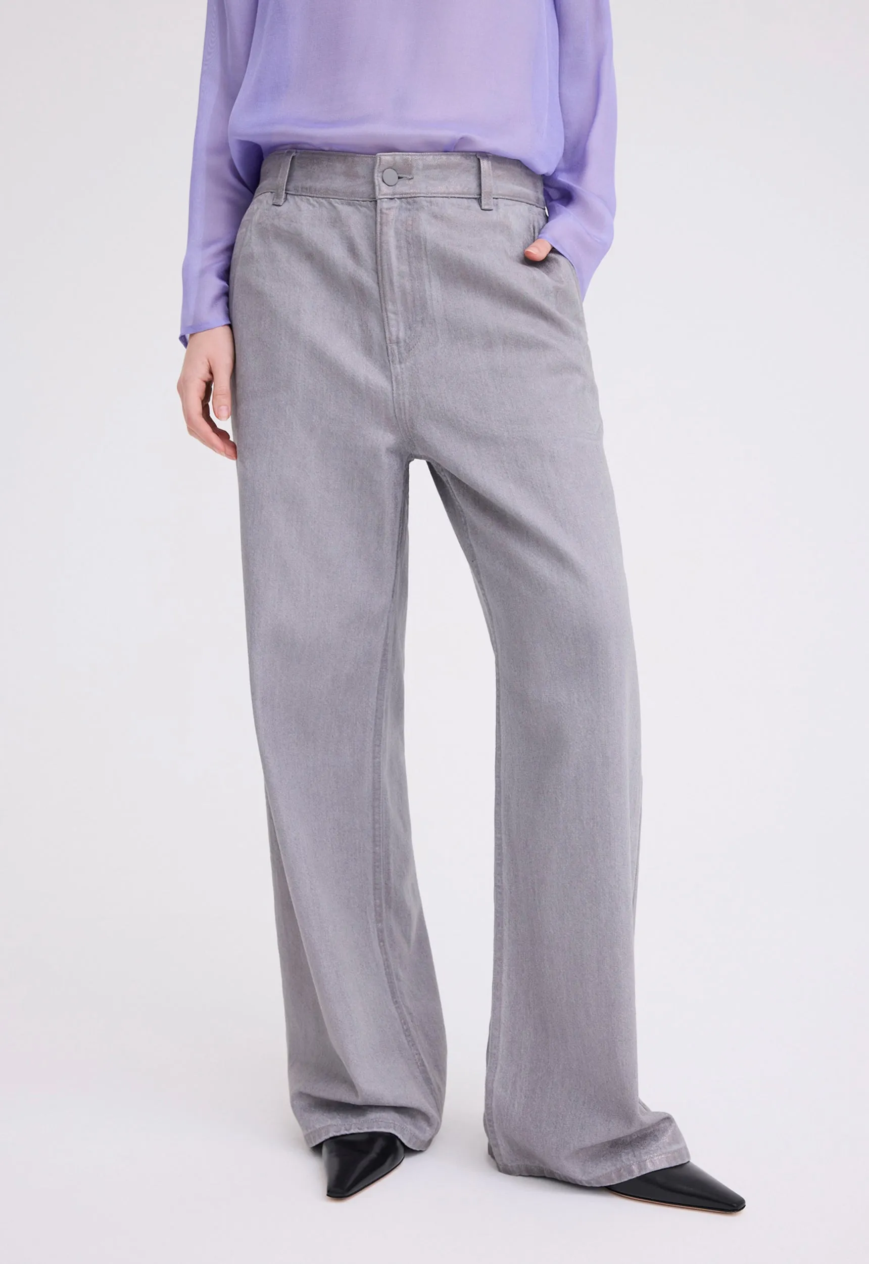 Alum Foiled Cotton Pant - Oxide Grey