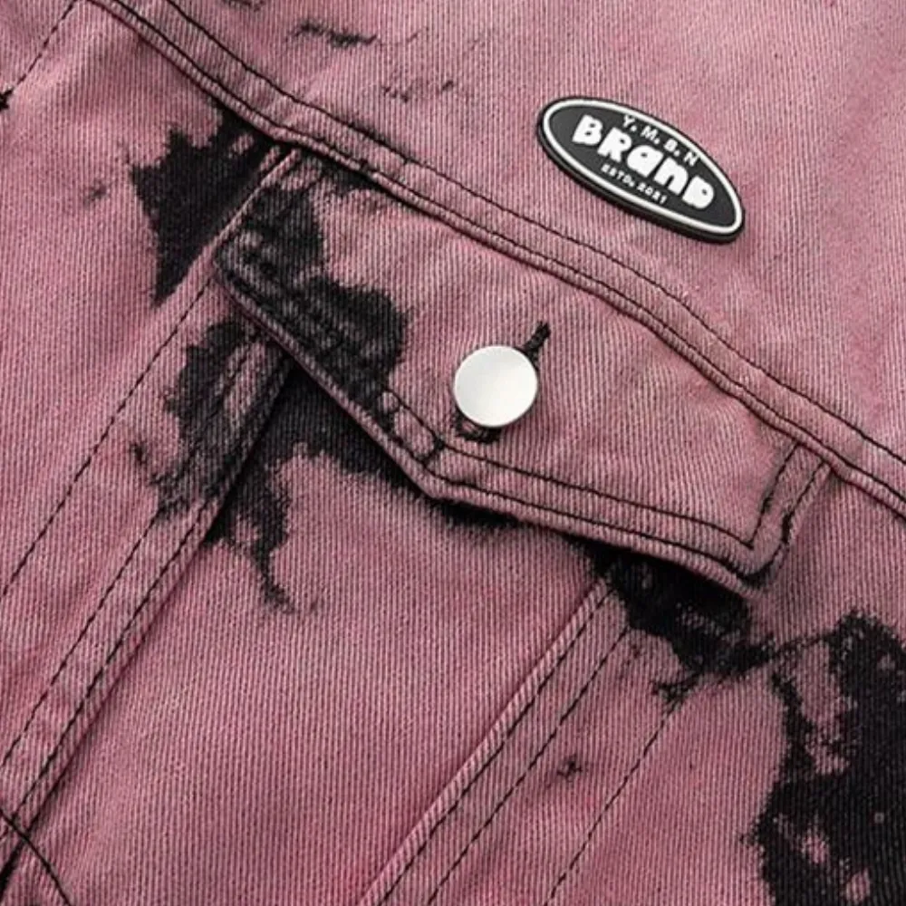 American Tie Dye Washed Denim Jacket